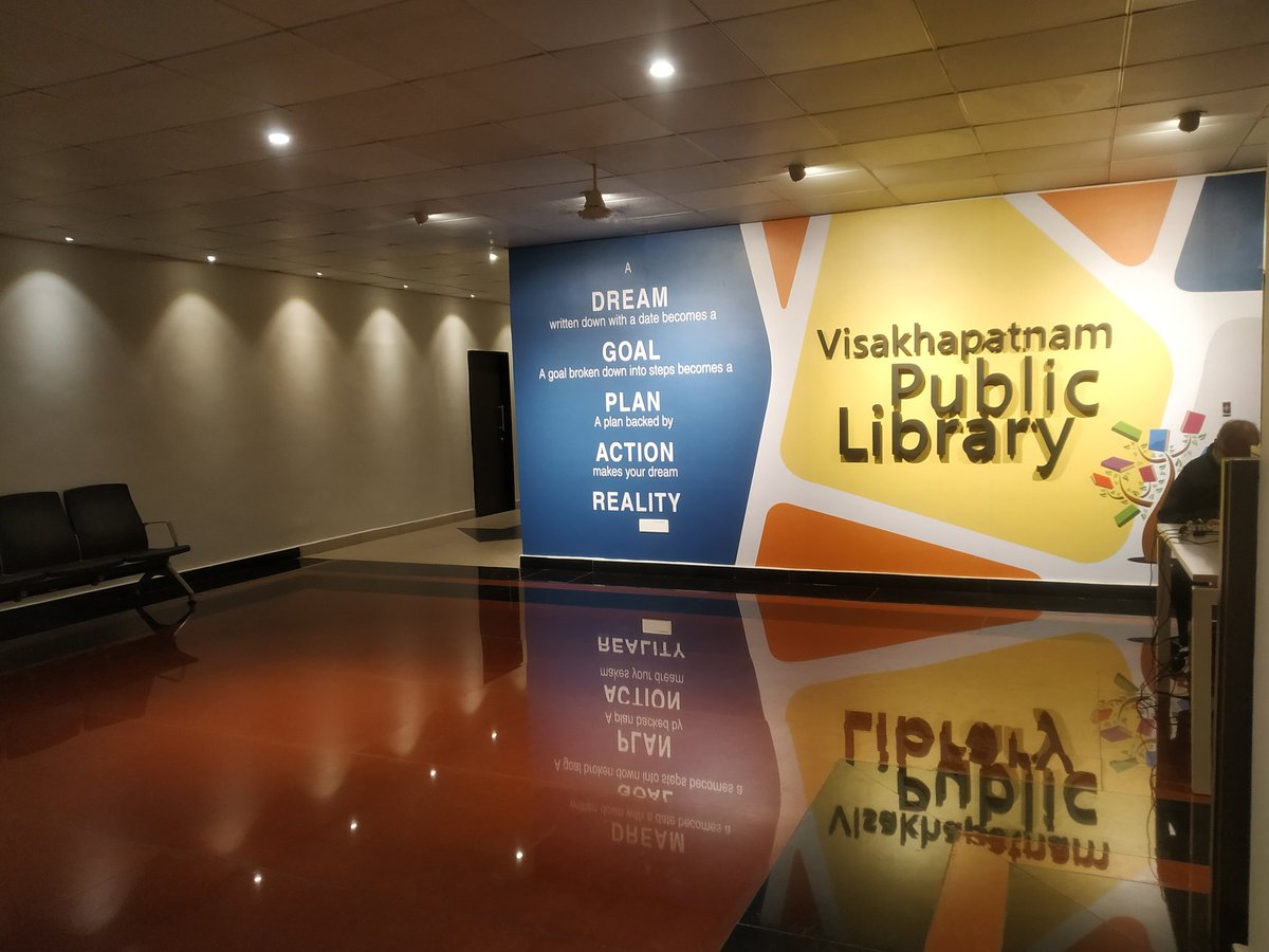 Justice_4Vizag's tweet photo. Newly Developed Visakhapatnam Public Library 👏

GVMC Commissioner Srijana Inaugurated Newly Developed Second Floor Of Visakhaptnam Public Library On September 2nd

Library Timings : 9.00 AM to 1.00 PM and 4.00 PM to 8.00 PM

Adress : Near BVK College , Dwaraka Nagar https://t.co/UT6OrlBEEY
