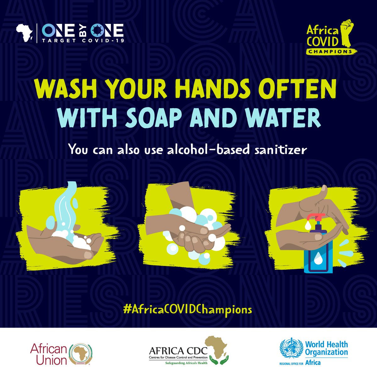 Wash your hands with soap and water as often as possible. Let's fight #covid19 #AfricaCovidChampions