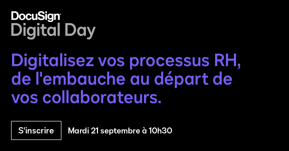 🇫🇷 Digital Day :  #RessourcesHumaines 
Du recrutement à la gestion du personnel en passant par la formation et enfin la rétention des collaborateurs, nombreux sont les processus pour les #RH. Simplifiez-les!
Découvrez notre évènement virtuel  ➡️ bit.ly/2X6FYeR