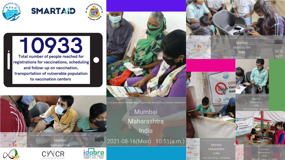 RISEInfinityF's tweet photo. As a part of this Vaccination Assistance and Awareness in Urban Mumbai program, 3 help-desks are setup, teams are conducting door-to-door vaccine registrations and awareness activities.
#RISE4India @smartaidint @UNICEFIndia #digitaldivide https://t.co/N7oMvhbTL7