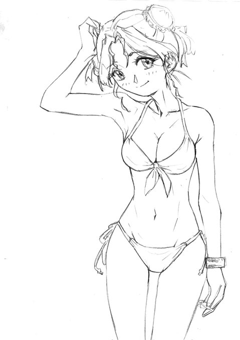 アニメっぽい線画の練習。
だんだんわかってきた😙 