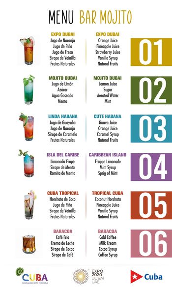 Los visitantes al  Pabellón de #CubaEnExpoDubai podrán degustar una variada oferta de #cocteles analcohólicos representativos  y el trago especial #ExpoDubai de la mano del reconocido #bartender internacional Nelson Cano. <a href="/CExpo2020/">CubaExpo2020</a> @expo2020dubai <a href="/Camara_Comercio/">Cámara de Comercio de Cuba</a>