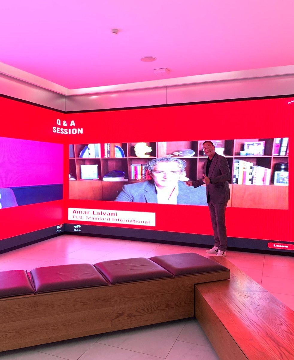 Thavisin's tweet image. Standard hotel Global press conference by Amar Lalvani, CEO...👍