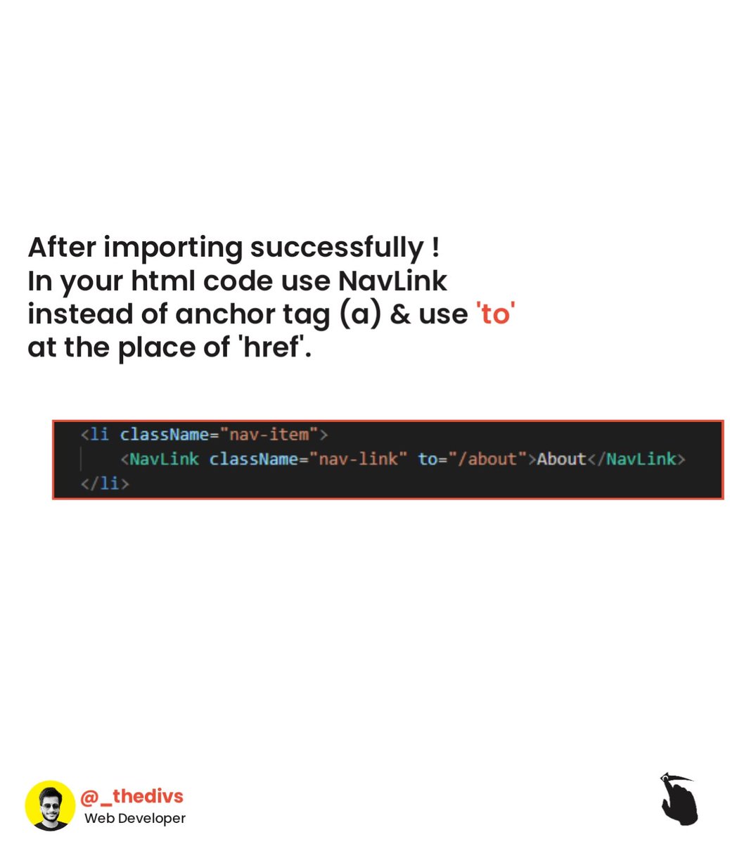 divs_tech's tweet image. Navigate to your menus without Refreshing the page 💡
#reactjs #webdevelopment
