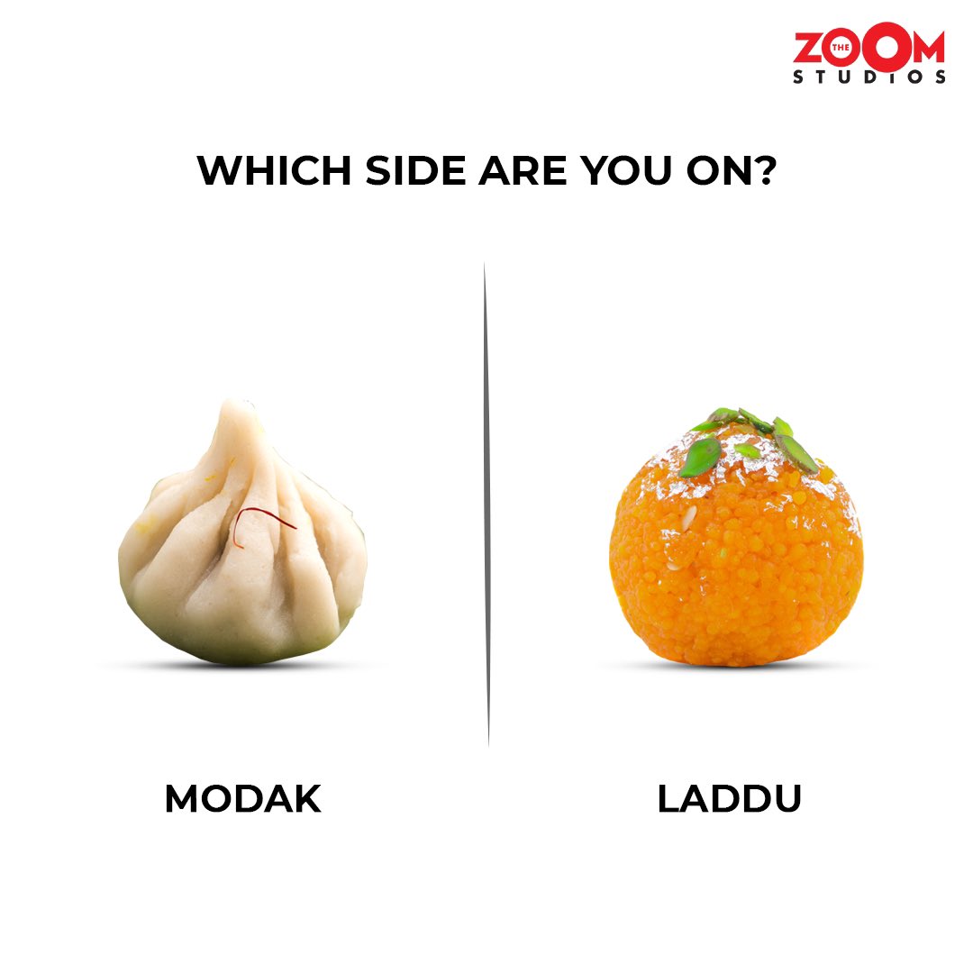 TheZoomStudios's tweet photo. Festive season is here! Are you #TeamModak or #TeamLaddu? 😍
.
#Modak #Laddu #ModakvsLaddu #Ganpati #Ganesha #Bappa #GaneshChaturthi #FestiveSweets #IndianDesserts #ThisorThat #India #TheZoomStudios https://t.co/CyTunFWkTy