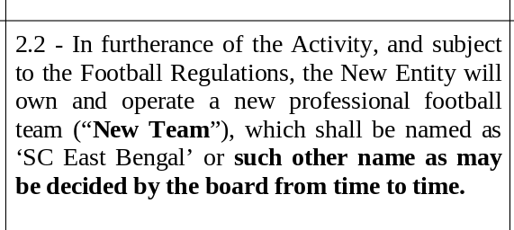 ChiranjitOjha's tweet photo. "New Entity"
"New Team"

Sounds familiar?

This is from #EastBengal's proposed deal with SC. The UB, US &amp; Quess deals also had them

Only @atkmohunbaganfc management has tried to spin these terms to mean "merger" via malicious branding

#RemoveATK or #RemoveKGSPL from #MohunBagan https://t.co/V8CpB2NLwV