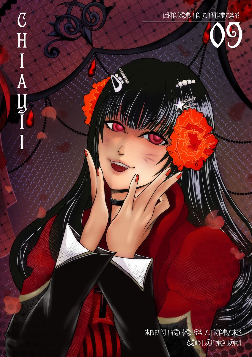 chiyayii's tweet photo. finally finished drawing my line play character! this was fun and i unlocked another art style lmao (manga-ish look) 

heavily inspired by kakegurui art 🃏 https://t.co/svwapkVjt0