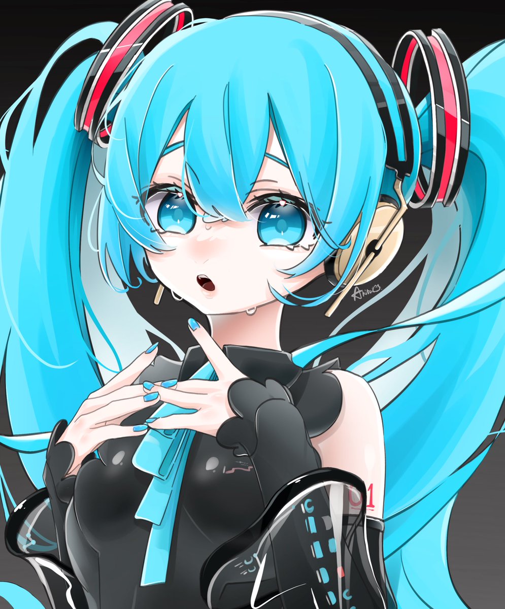 hatsune miku 1girl solo twintails long hair see-through sleeves detached sleeves ribbon  illustration images
