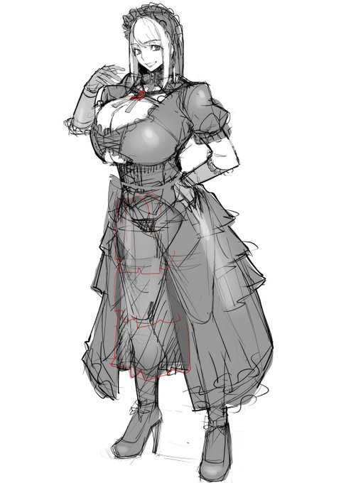 あの子(名前忘れた)のラフが出てきたのでアップ 