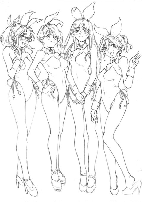 P5の三人+オリキャラのバニーガール。
もう一回クリンナップしないと塗れないな…😅 
