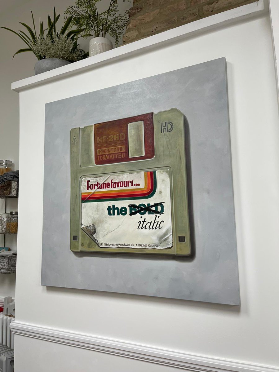 Arlosinclair00's tweet photo. Fortune Favours ! 

#fourtune #favours #arlosinclair #art #ArtOfTheDay #canvas #oilpainting #nft #NFTs #NFT #Crypto #geek #retro #vintage #floppydisc #floppydisk https://t.co/iDEEoymik3