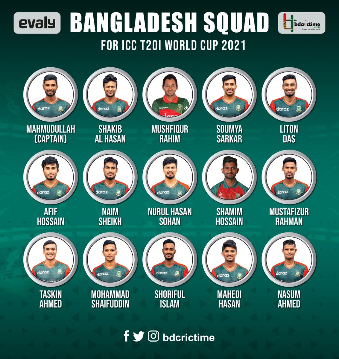 Bangladesh squad for #T20WorldCup 2021.