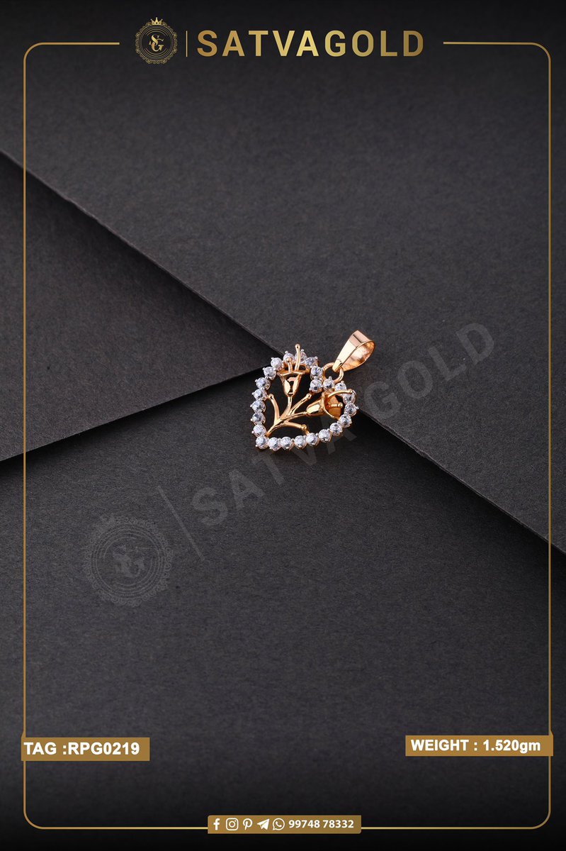 SatvaGold's tweet photo. Soulmate love pendant will be reminder of your loved once.
.
Whatsapp:9974878332
.
Shop: https://t.co/1mSCqNQ5KK
#satvagold #gold #puregold #pendant #pendantlove #goldaddict #jewelleryaddict #jewellry #jewellrydesign #fashion #stylist #CZ #twitterpost #goldring #mangalsutra https://t.co/PWDLXQbFZ3