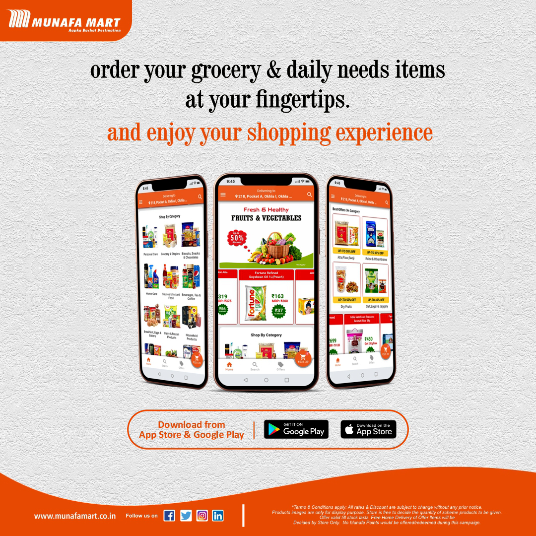 munafamart's tweet photo. Order your grocery &amp; Daily needs items at your fingertips. and enjoy your shopping experience.
Shop online... Get download app ttps://bit.ly/3semYpN

#shopping #munafamart #grocery #essentials #onlineshopping #munafa #staysafe #shopfromhome #mobileapp #appshopping #app #smartshop https://t.co/pfpClJxlSt