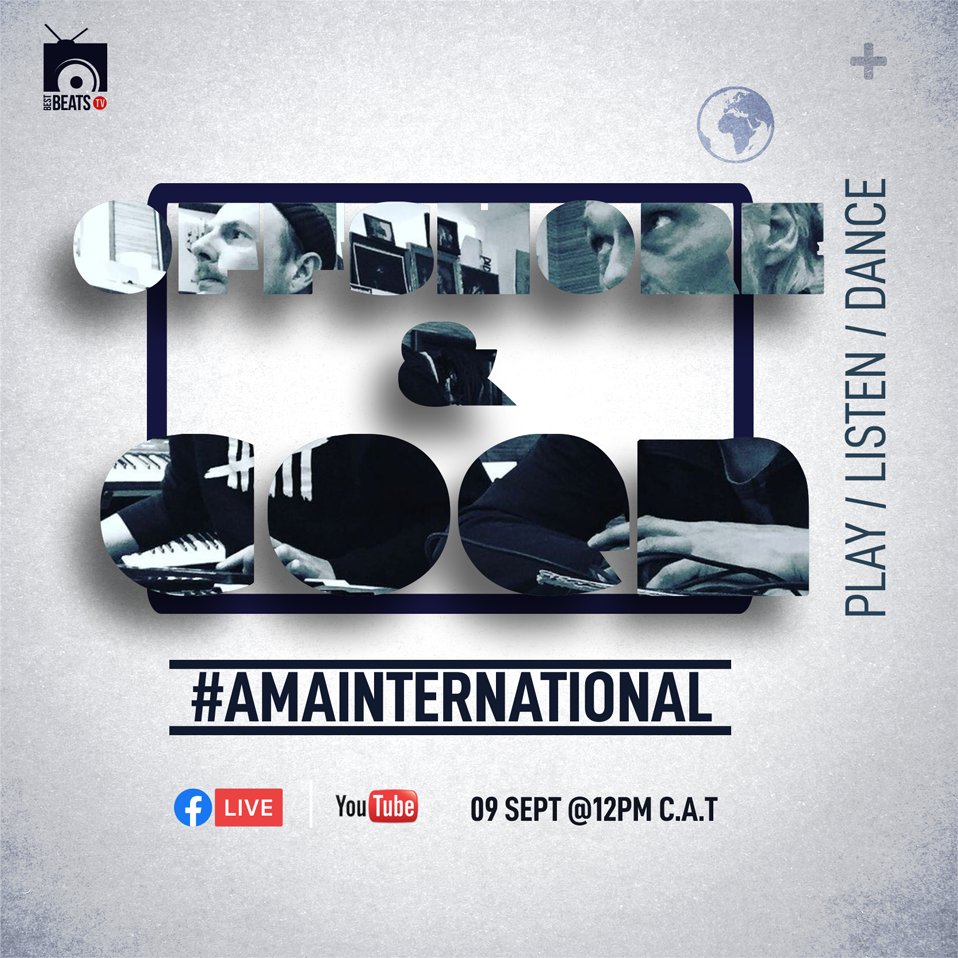 BestBeatsTv's tweet photo. AREYENG!!!!
DJ & producer duo @offshoreandcoen are our pilots this week as they take us all the way to the Netherlands on this weekโs #AmaInternational.
๐๐ณ๐ฑ๐๐ฟ๐ฆ
Catch them LIVE today at 12PM CAT!!
#AmaInternational #BestBeatsTV https://t.co/4GoHhbHbjf