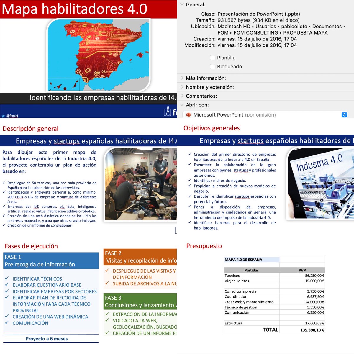 En julio de 2016 en <a href="/fomIoT/">Fom | Industria 4.0</a> diseñamos una oferta para que una administración con apoyo de grandes compañías españolas desarrollaran un Mapa de Habilitadores en España. Eso no salió. Pero desde FOM decidimos montar <a href="/AtlasTec/">Atlas Tecnológico</a> y hoy es una realidad.
Si crees en algo, hazlo realidad.