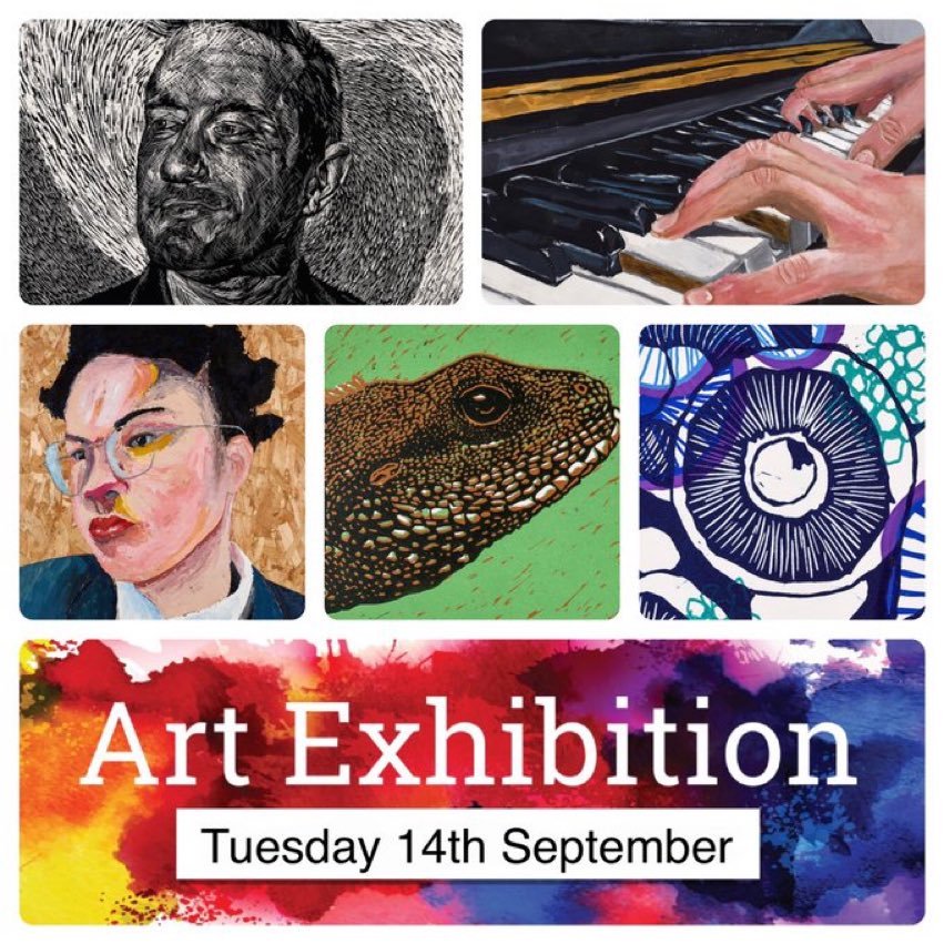 Check out our Art exhibition, Tuesday 14th September, 4-8pm. There is a whole range of work on display from Year 7-13.
