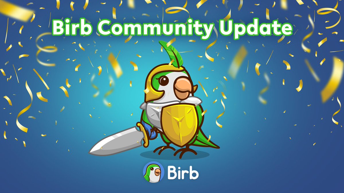 Hello Birb Family! 🦜🐣🐥

This is our 6th weekly community update on Medium. 

Read our article and see some of the updates these past few days:  medium.com/birb/birb-week…

We want to thank all of our community members for your support! 

$BIRB #BIRB #BIRBARMY #BinanceSmartChain