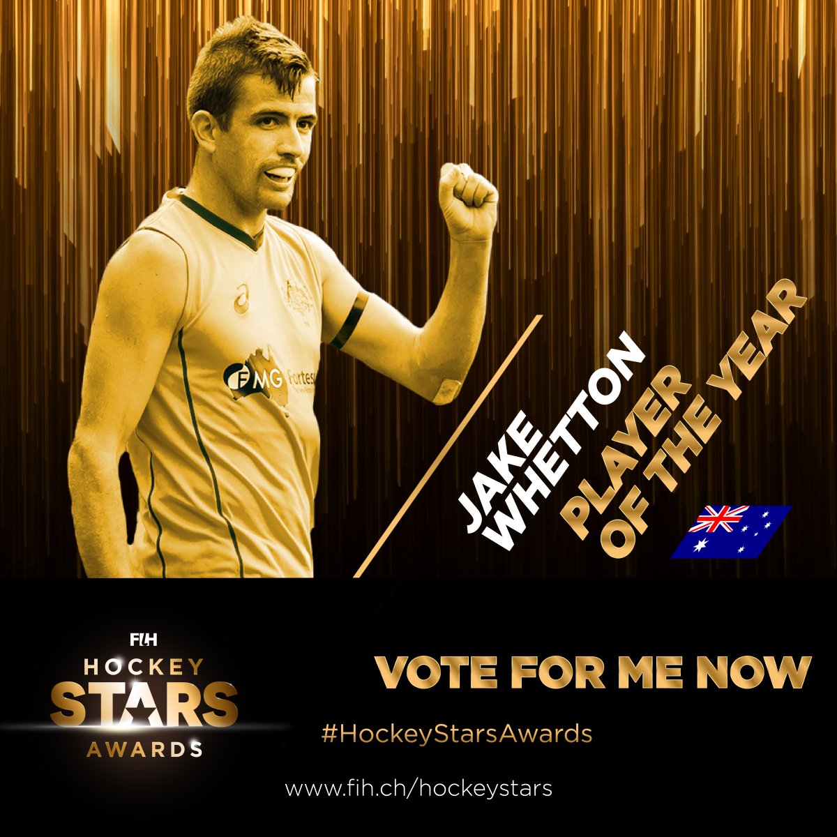 The Kookas’ buzzy bee keeps on keeping on. After another outstanding period Jake is in the running to be named FIH Men’s Player of the Year. 

Vote for him now. bit.ly/38nvfi3 #HockeyStarsAwards #PrideoftheKookas