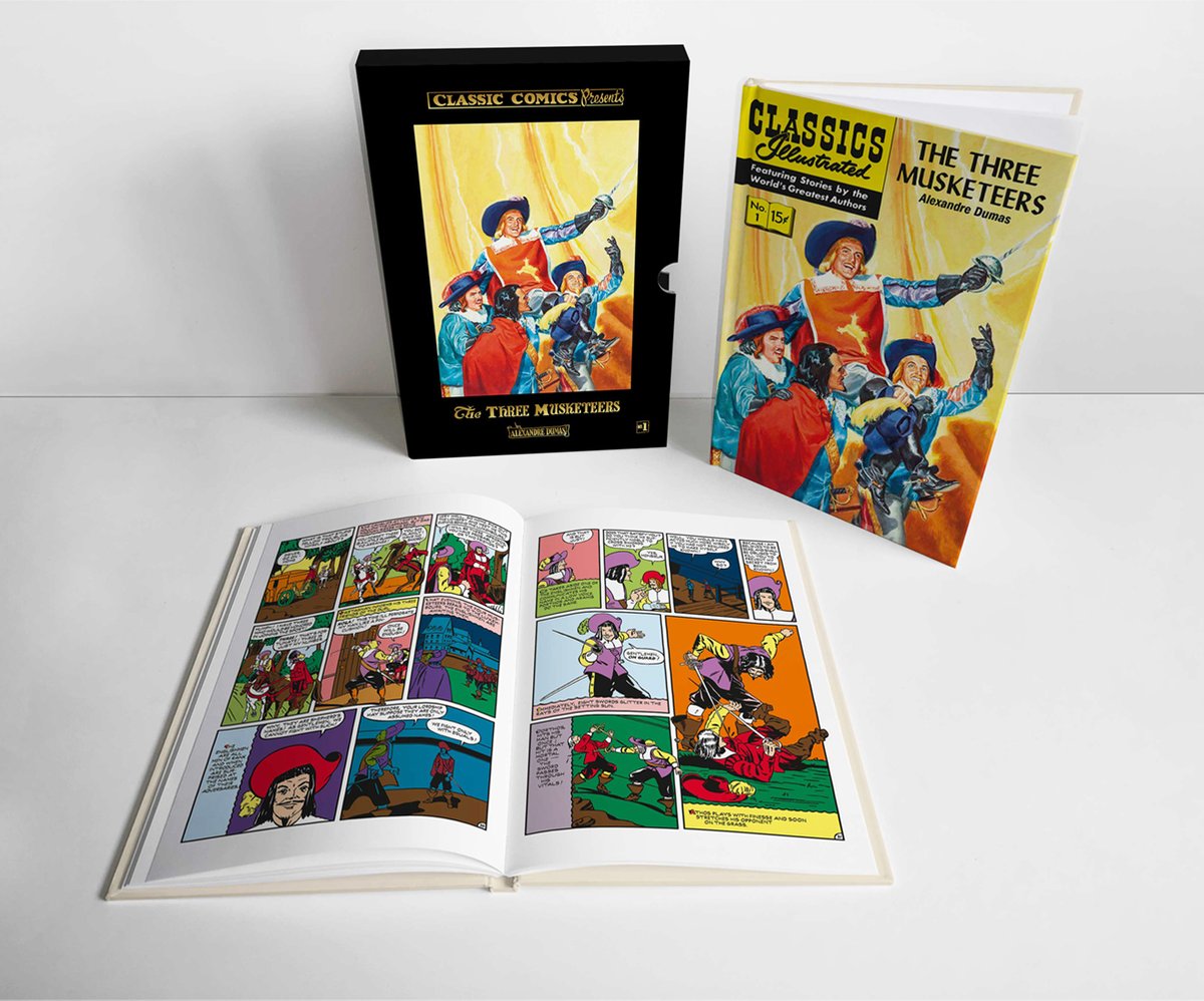ClasComStore's tweet photo. Classic Comics Issue #1 The Three Musketeers - Limited Anniversary Box Set! - https://t.co/fODIMEGINA https://t.co/pqqw6IpGrm