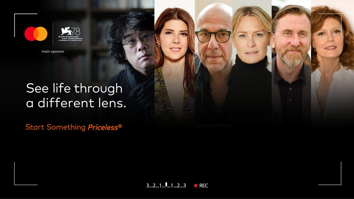MastercardEU's tweet photo. 📽️We loved talking with @marisatomei, @RealRobinWright , #PaoloVirzi , #TimRoth #BongJoonHo and @SusanSarandon  as part of our #LifeThroughADifferentLens series at @la_Biennale . See all videos on the #Mastercard YouTube channel here: https://t.co/wNLZw5pJNE
#Venice78 https://t.co/dTLXA9Soda