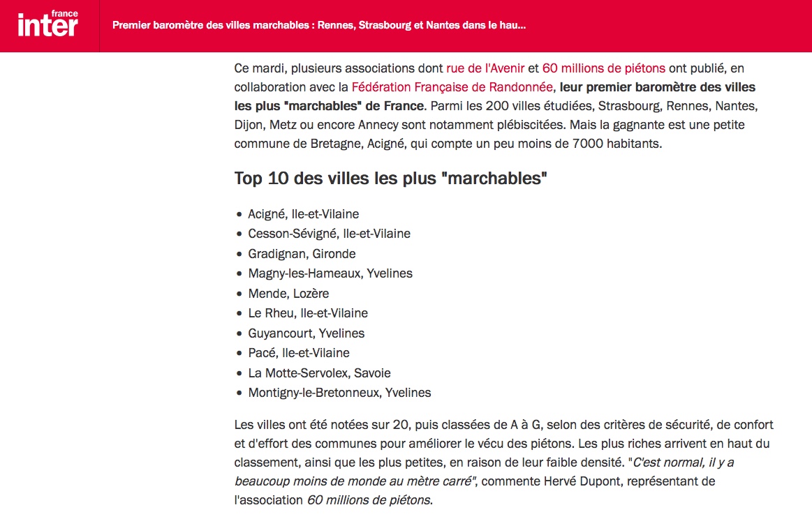 #Magny78, en tête des villes préférées des piétons : elle est la 4e ville la plus marchable de France ! Nous ne lâcherons rien et poursuivrons nos actions en faveur de l’environnement, de la transition écologique et du sport santé, en favorisant toujours + les déplacements doux.