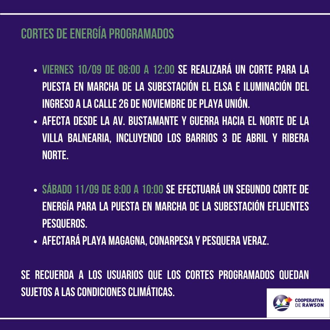 CooperativadeRw's tweet photo. ⚠️⚡️ Cortes programados de energía para iluminar #ElElsa y cuarta entrada de #PlayaUnión 👇 https://t.co/NufhuJSuGl
