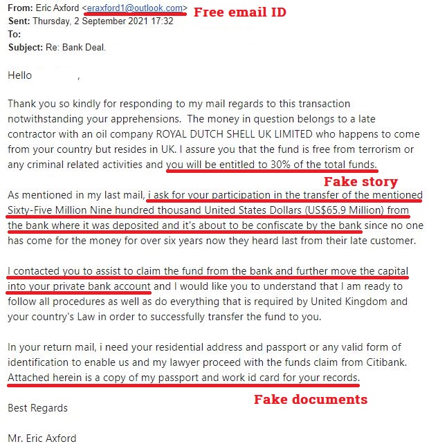 scamadviser's tweet photo. ** $65.9 Million Inheritance Scam Email **
This fake email comes along with fake documents to convince the victim that they can receive 30% of $65.9 Million. Know more about this scam: https://t.co/cdBfPtwvZ5
#InheritanceScam #AdvanceFeeScam #ScamAlert https://t.co/CiYAKeAi2g