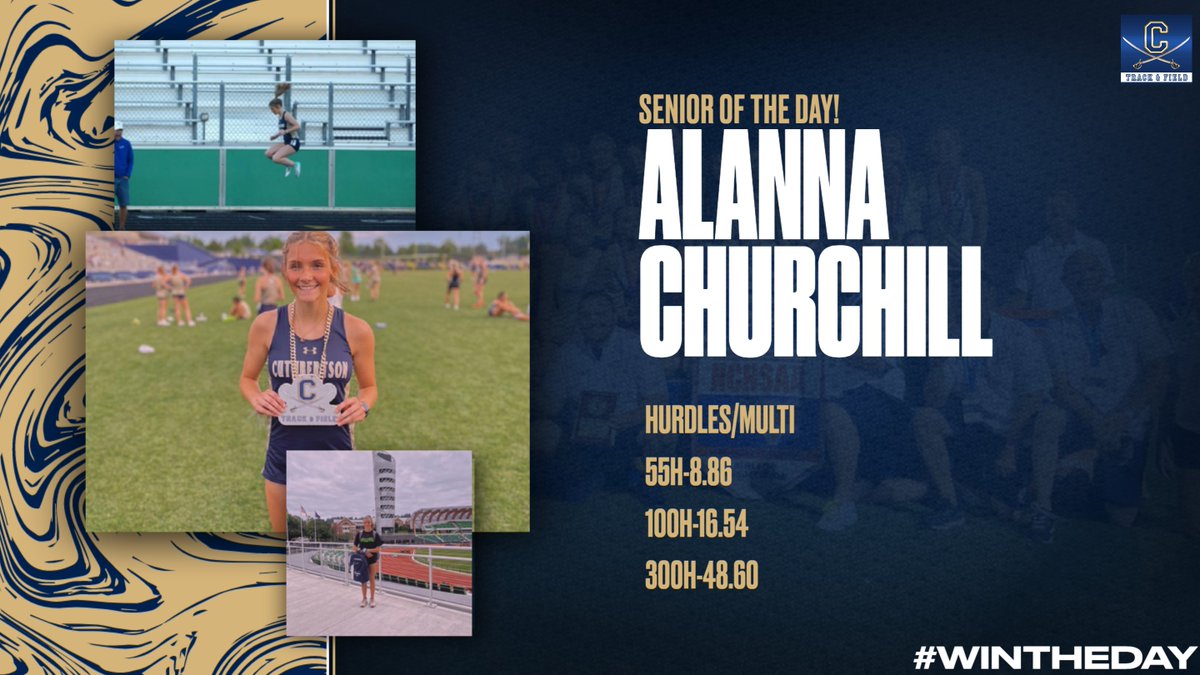 Today's senior of the day is the amazing <a href="/AlannaC802/">Alanna Churchill</a> This girl is crazy talented with the work ethic to match. Suffered what would have been a season ending injury for most last year, but did everything possible to battle back for the conference meet and making regionals!!