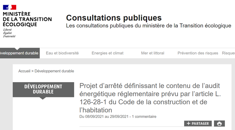 FLievyn's tweet photo. 📢#AuditEnergétique : la consultation publique autour de son contenu est lancé. Réponse attendue avant le 2⃣9⃣septembre et passage en #CSCEE présidé par @CCaresche le 14/09
#performanceénergétique #bâtiment 
https://t.co/e8dj4T9AEd https://t.co/jdnIPZejup
