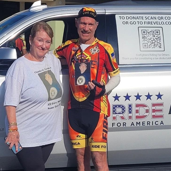 2021 Ride For America -  Why did firefighters ride from LA to NY?  This is why.. Marv Williams - Retired LAFD, is riding for Chuck Costello, the “elevator man”.
For the full story please visit our Facebook page. facebook.com/FireVelo