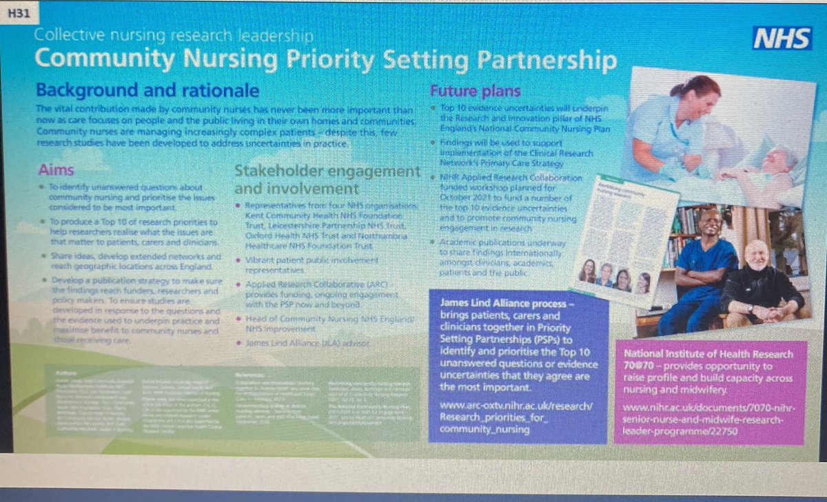 🐝 Lee Tomlinson 💙 (@leetomlinson8) on Twitter photo Looking forward to presenting our poster in a moment at #RCNresearch21 a collaborative project by four #NIHR70at70 nurses with the <a href="/LindAlliance/">James Lind Alliance</a> considering the research priorities for community nursing. <a href="/JonesLjones31/">Louise Jones</a> <a href="/cathy_henshall/">Cathy Henshall</a> @ClaireLeadNurse Looking forward to presenting our poster in a moment at #RCNresearch21 a collaborative project by four #NIHR70at70 nurses with the <a href="/LindAlliance/">James Lind Alliance</a> considering the research priorities for community nursing. <a href="/JonesLjones31/">Louise Jones</a> <a href="/cathy_henshall/">Cathy Henshall</a> @ClaireLeadNurse