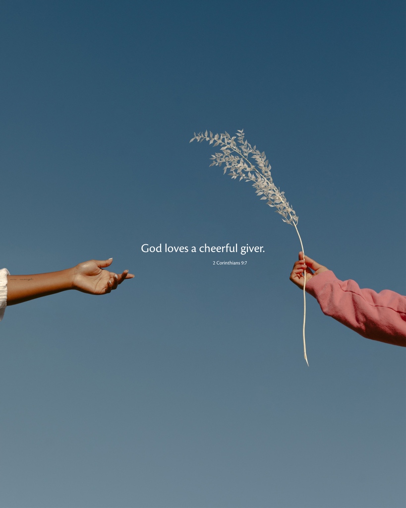 Giving isn’t just an action. It’s an attitude of the heart. Cheer and giving go hand in hand.

God doesn’t need our money. He wants our heart. But the surest measure of our hearts is what we’re willing to give back.