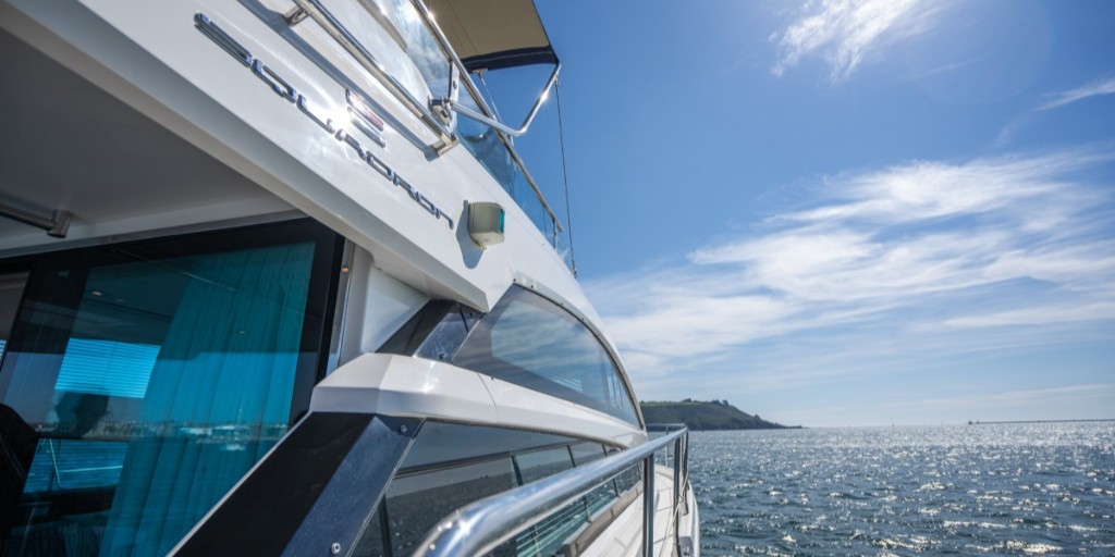 setagyachts's tweet photo. Our latest project on the way for her debut at Southampton Boat Show. This 2014 Squadron 42 has been transformed into a yacht that elevates even today's standards. Make sure you visit us on our marina stand M650 - M652 to see her for yourself. 
#SetagYachts 
#RemasteredMaritime https://t.co/fjQl9RC0tj