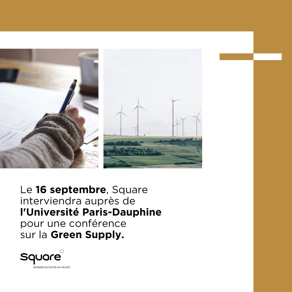SQUARE_managem's tweet photo. Square interviendra auprès de l' Université Paris Dauphine - PSL le 16 septembre. Régis Parienté, Camille Villard et Solenn Laplanche présenteront le groupe et animeront une conférence sur la Green Supply.
#GreenSupply #Conseil #RelationEcole https://t.co/Xp5wK4jCYE