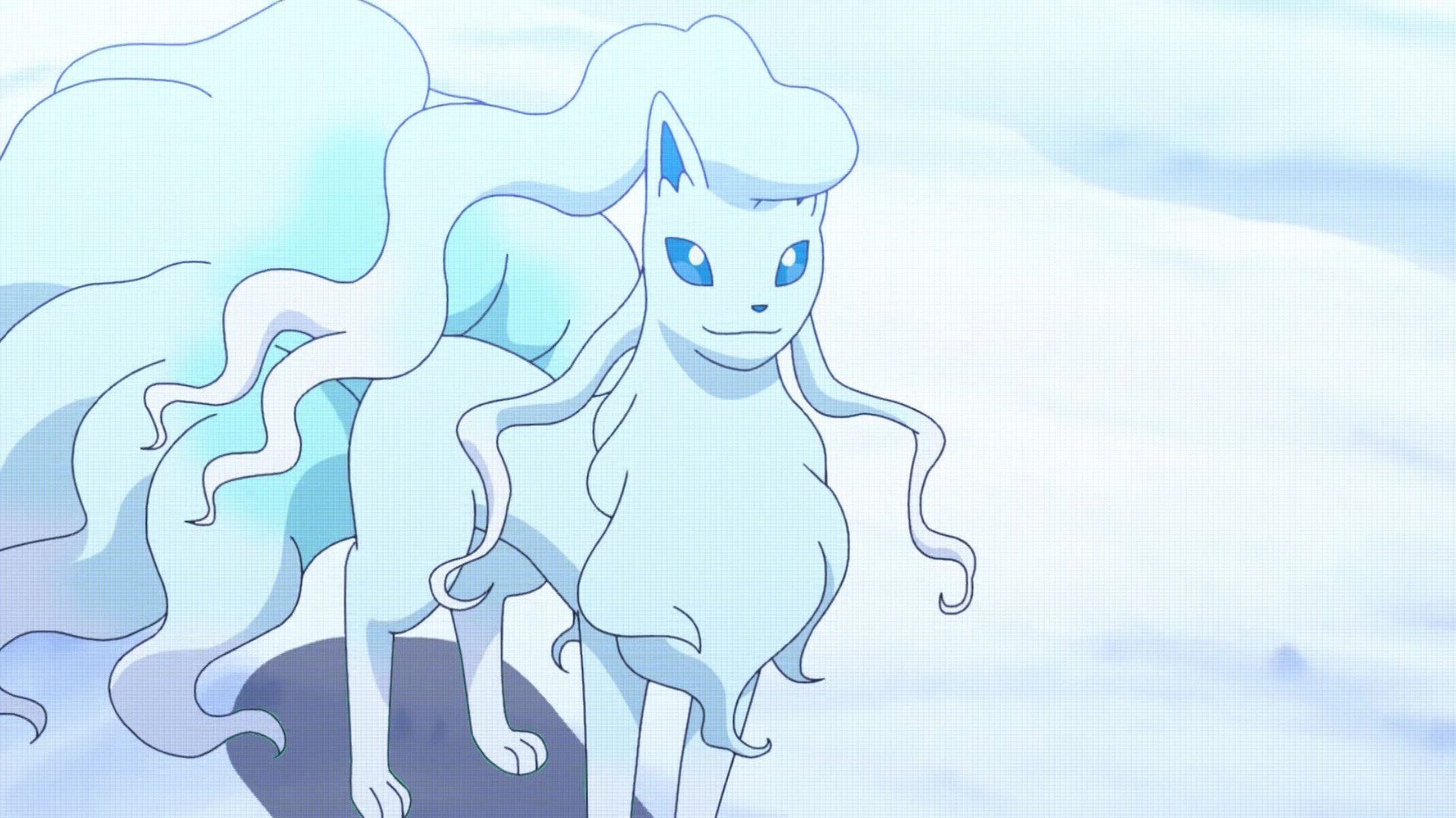 アニメ ポケットモンスター 公式 金曜日は アニポケ の日 第71話でポケモンハンターによってシンオウ地方に置き去りにされていた キュウコン アローラのすがた を見つめる プロジェクト ミュウ のメンバー ツルギ キュウコンはアローラ地方に