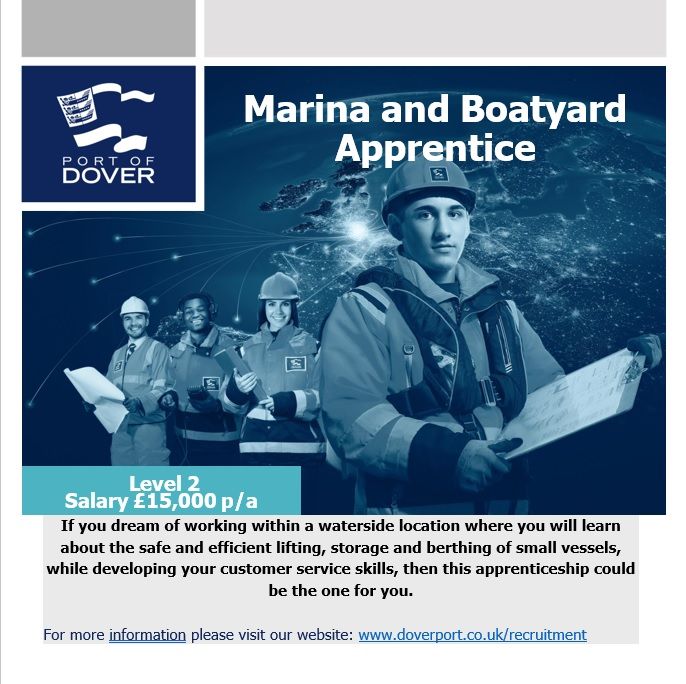 Port_of_Dover's tweet photo. Looking for a career in a Marina? #sailing #dovermarina #apprenticeships https://t.co/IpWQldjD18