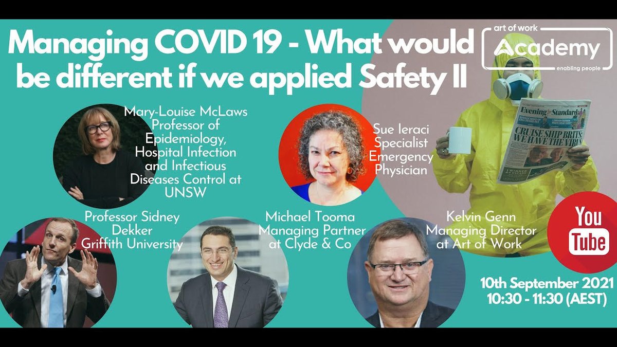 UpstreamNavig8's tweet image. This will no doubt be an interesting discussion on applying Safety II principles to managing Covid 19.  See the link below for details on how to register: artofwork.academy/all-events/cov…