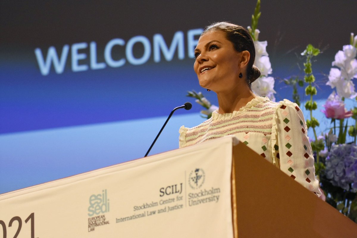 Stockholm_Uni's tweet photo. Sweden has pioneered in several areas in international law, like the 1972 UN conference on environment. 
HRH Crown Princess Victoria in opening speech at 2021 European Society of International Law Conference at Stockholm University @esil_sedi Programme: https://t.co/VBQ86X6pSl https://t.co/ySVnBsBnJS