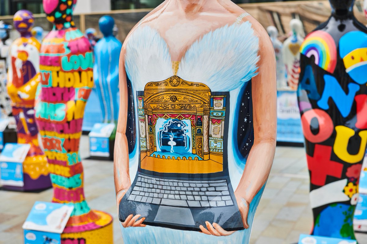 Creative Resilience by <a href="/JodieSilverman/">Jodie Silverman</a> represents the arts industry which has suffered during the pandemic. A dancer holding a laptop which contains a mini theatre. Despite the challenges she is facing she is holding a space for us to have a nourishing encounter with the arts.