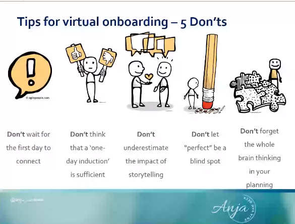 AWCape's tweet photo. @anja_vanbeek says to think about the first 100s of onboarding:

->"Don't wait for day 1 to connect"
->"Perfect can be a blindspot"

#GlobalHRConference @HRworks https://t.co/Kx39YkGMzB