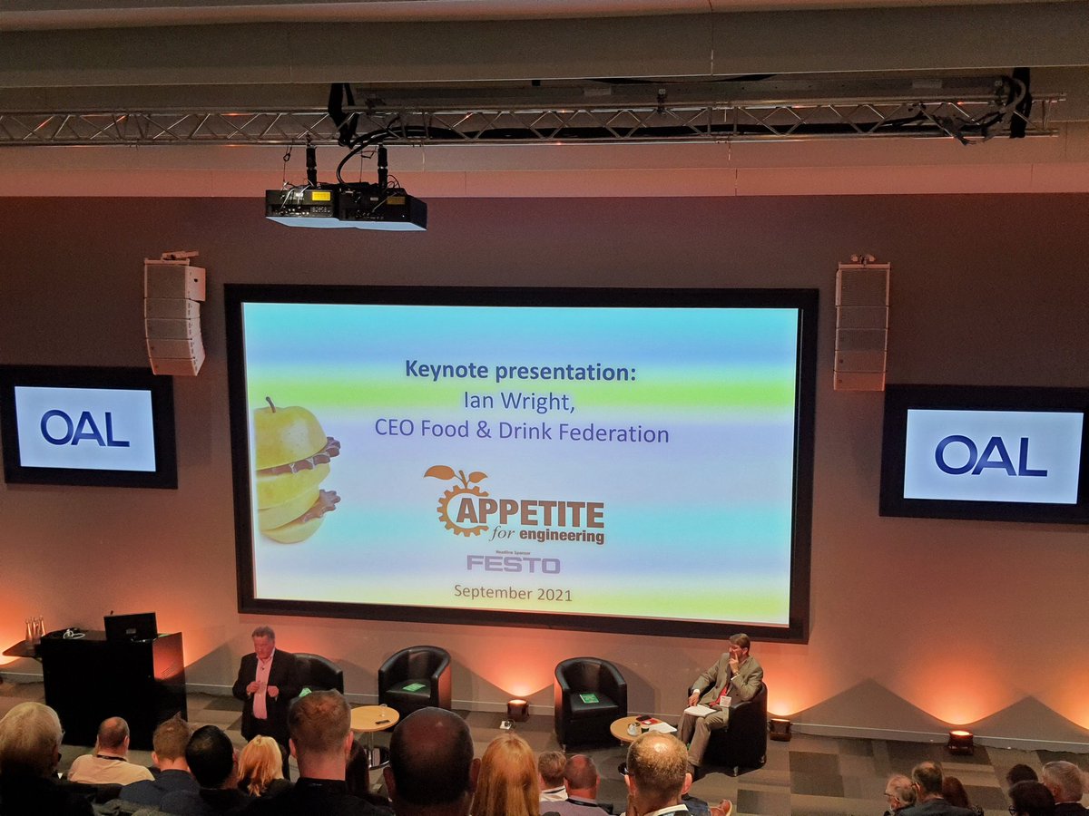 OALgroup's tweet image. Great start to #appetiteforengineering with a keynote speech from Ian Wright of the @Foodanddrinkfed!