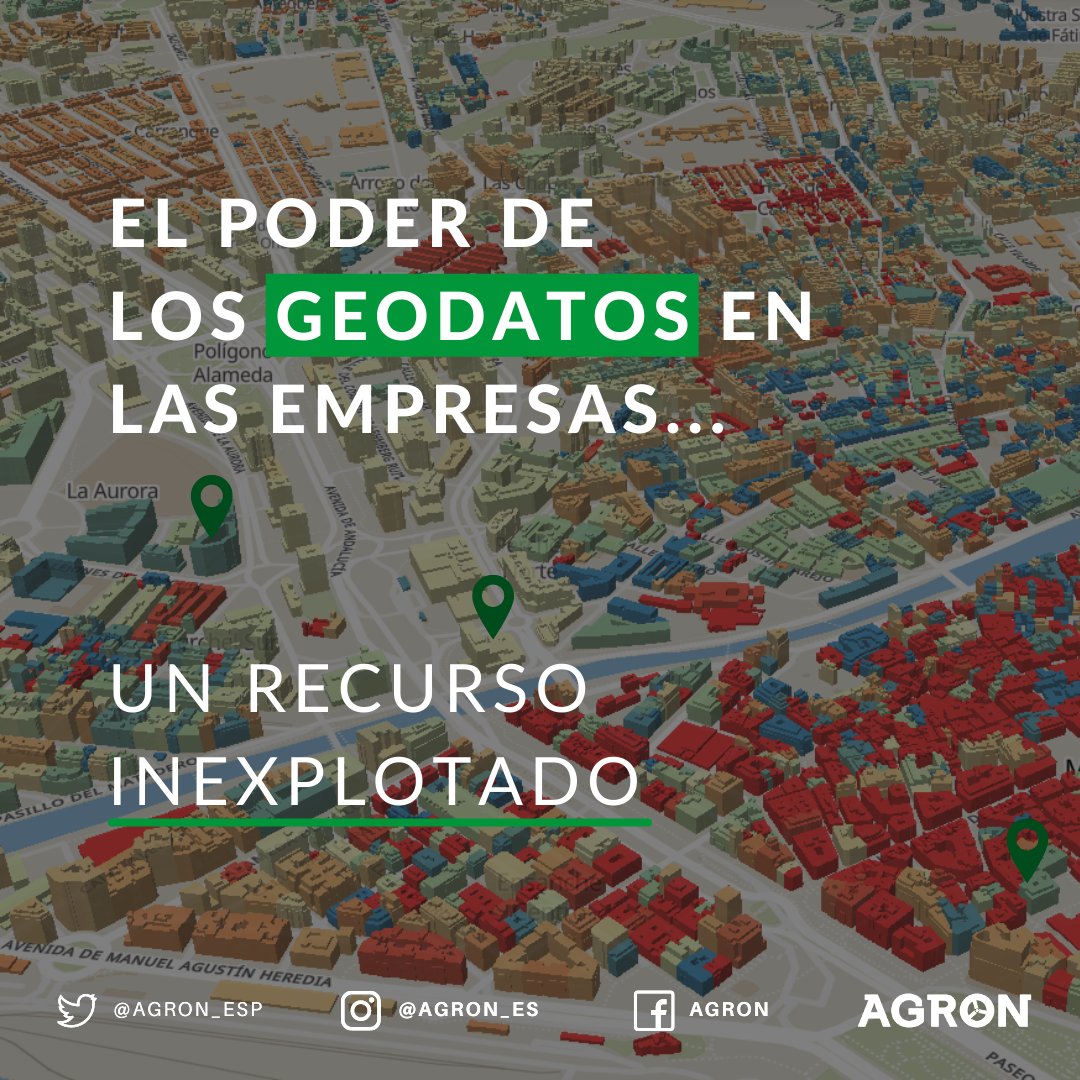Instituciones y #empresas generan diariamente miles de #datos espaciales que son almacenados sin ser utilizados ni aprovechados.

En #AGRON estamos deseando darle sentido a los datos, contáctanos y te ayudaremos a potenciar los #recursos de tu negocio.

#retail #geomarketing #sig