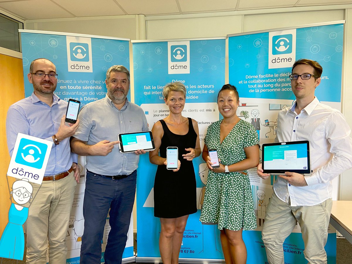 Madeleine et l’équipe <a href="/DomeOfficiel/">Dôme</a>  ont le plaisir d’accueillir :  
▪️ Virginie (à droite) pour la gestion et l’accompagnement des structures dans le déploiement de Dôme 
▪️ Pierre-Amaury (à droite) pour renforcer le support aux utilisateurs de la solution Dôme

Bienvenue !!