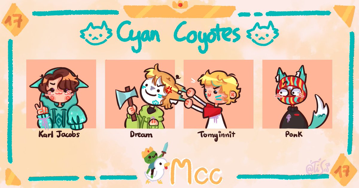 CYAN FOR THE WIN!! >:]
#mccfanart #CYANCOYOTES #karljacobsfanart #DreamFanart #tommyinnitfanart #ponkfanart