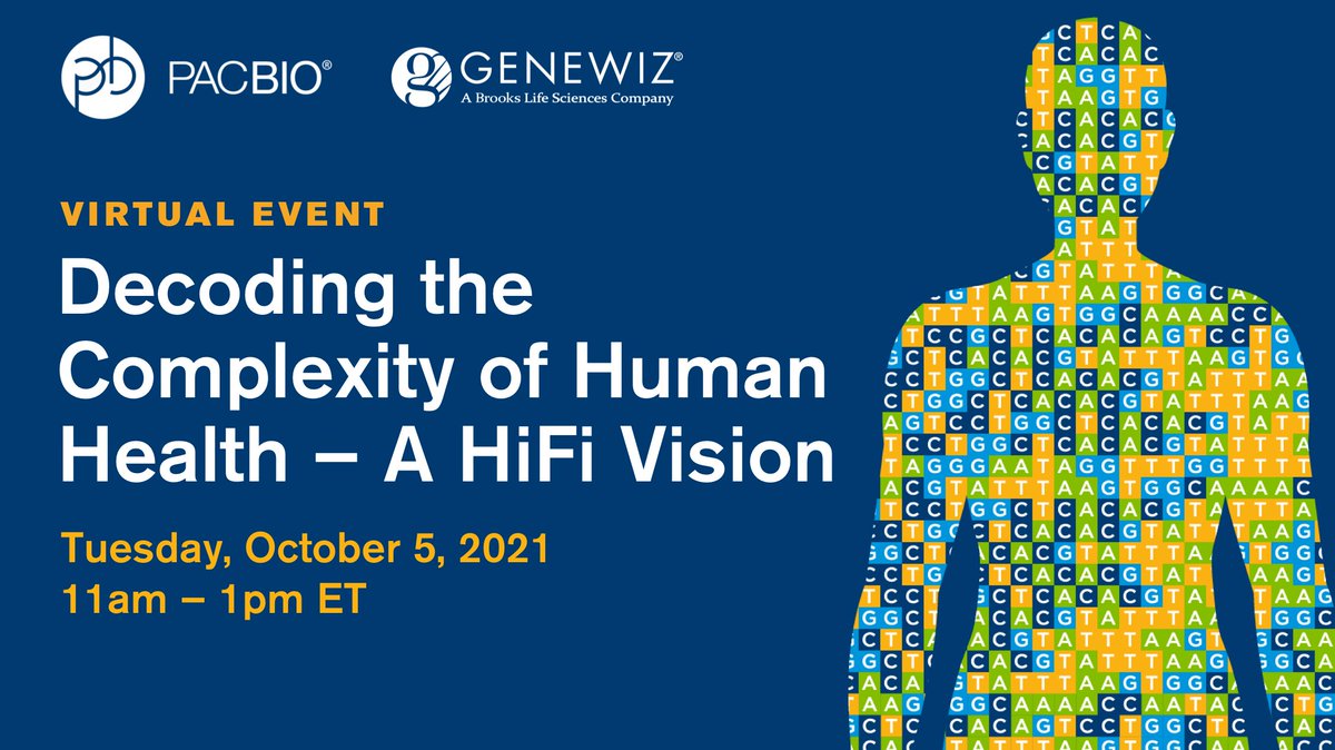GENEWIZ Europe, By Azenta Life Sciences (@genewizeu) on Twitter photo Join GENEWIZ and <a href="/PacBio/">PacBio</a> on Oct. 5 from 5–7pm CET for our live event where experts from <a href="/UR_Med/">UR Medicine</a>, <a href="/JohnsHopkins/">Johns Hopkins University</a>, <a href="/UF/">FLORIDA</a>, & more will discuss the role of HiFi, #longreadsequencing in their #humanhealth and disease research. Register now! hubs.ly/H0WTWWZ0 #BrooksLifeSciences Join GENEWIZ and <a href="/PacBio/">PacBio</a> on Oct. 5 from 5–7pm CET for our live event where experts from <a href="/UR_Med/">UR Medicine</a>, <a href="/JohnsHopkins/">Johns Hopkins University</a>, <a href="/UF/">FLORIDA</a>, & more will discuss the role of HiFi, #longreadsequencing in their #humanhealth and disease research. Register now! hubs.ly/H0WTWWZ0 #BrooksLifeSciences