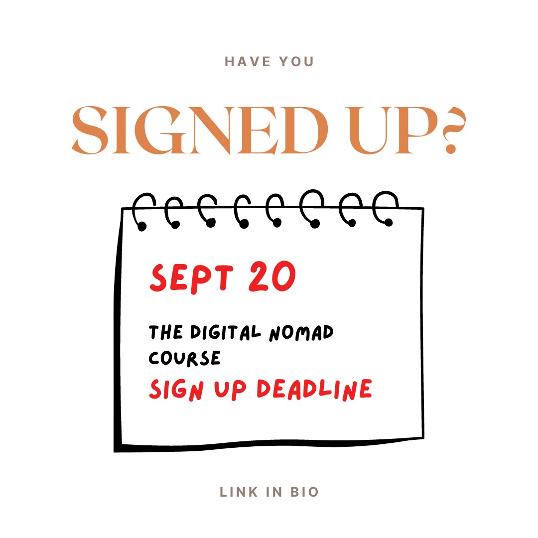 Do not forget to sign up for our free online course! Sign up here: nomadproject.co.uk 😉🙌🏼