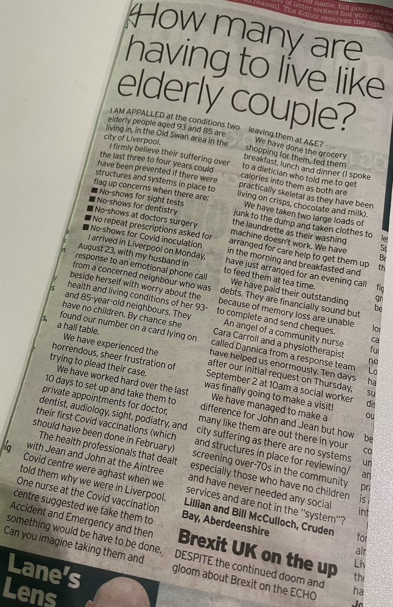 jade_foran's tweet photo. A fabulous mention for one of our senior nurse practitioners Cara Carroll (Central neighborhood) and therapy coordinator /Physotherapist Dannica Keighley! (Therapy team 2) Just one of the many cases of elderly patients we help in crisis! #ICRAS #merseycare #wecare #NHS https://t.co/gLOKYHolyy