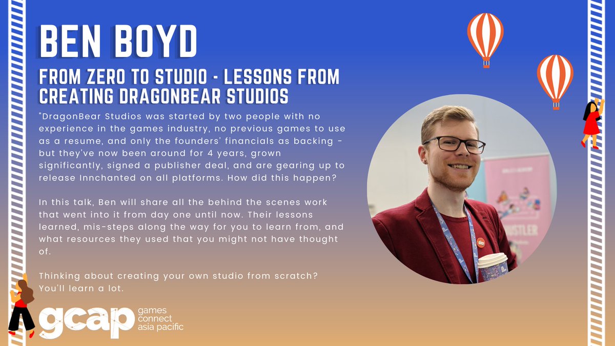 Speaker highlights @ #GCAP21 !

Are you thinking about starting your own studio? <a href="/Metosian/">Eleska Boyd 🏳️‍⚧️</a>
is going to talk through creating <a href="/DragonBearGames/">DragonBear Studios - Innchanted out on Steam NOW!</a> for you at GCAP, don't miss out this wonderful day one til now retrospective from them!

Get your tickets now 👇
gcap21.eventbrite.com.au/?aff=Twitter