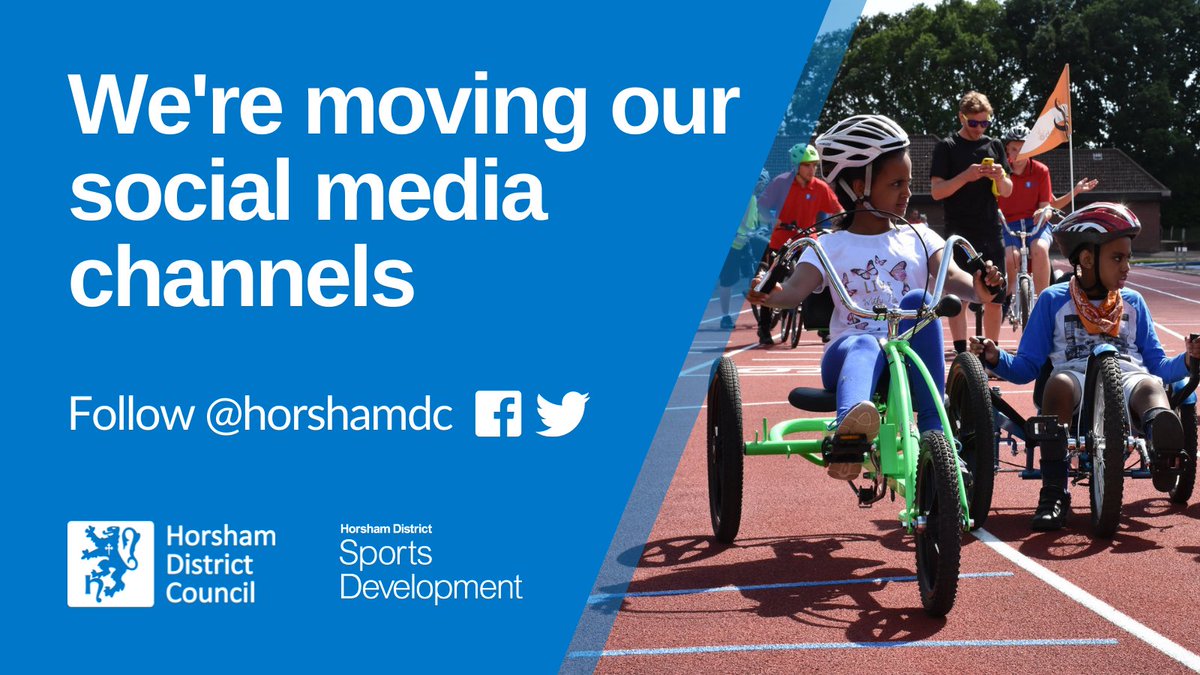 We may be retiring our social media profiles at the end of September, but we'll still be sharing updates about the sports development service through Horsham District Council. Follow their Twitter profile ⬇️ orlo.uk/0ebZd